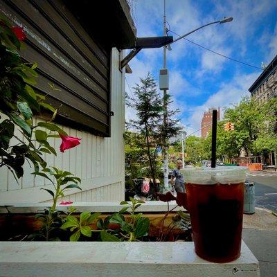 Iced coffee on the move. $4 + tax + tip