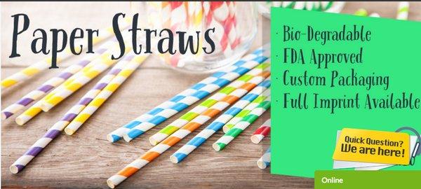 Plastic straws are finally being banned everywhere. Paper straws (and metal) are the eco-friendly alternative for food and hospitality.