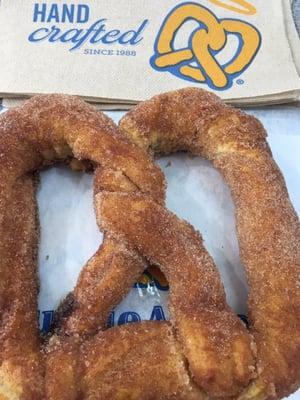 Cinnamon Sugar pretzel, Hand crafted since 1988