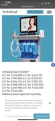 If you say you offer a Hydrafacial this is the machine you should have because the name is trademarked and it's patented technology.