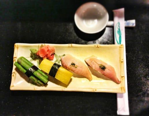 Asparagus sushi,osinko sushi,yellow tail sushi