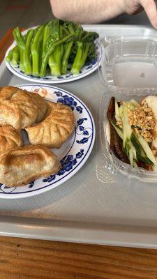 C1.Fried Dumplings and A5. Steamed Chinese Greens