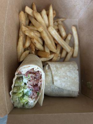 BLT Wrap and French Fries ~$13.50