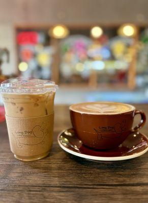 Cardamom iced latte and toasted hazelnut latte