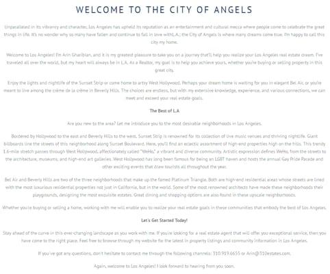 http://310estates.com/ Welcome to the City of Angels