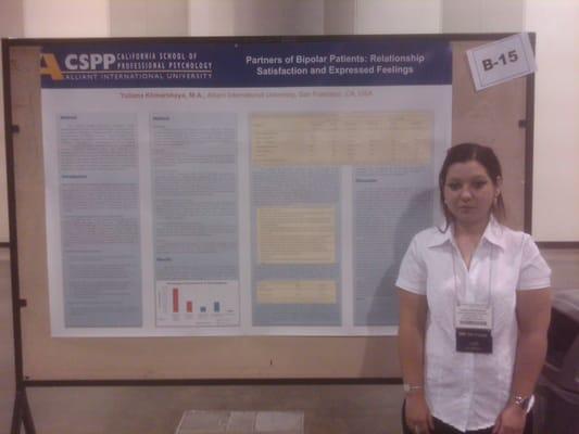 me presenting a poster based on my dissertation at American psychological Association (APA)