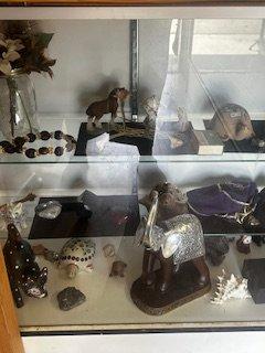 Our second display case full of collectable items