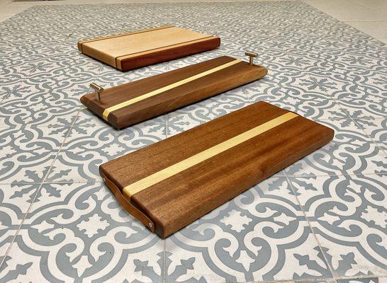 Elegant #cutting boards hand made from #mahogany, #black walnut, #maple.
 #charcuterie boards
 #cheese boards