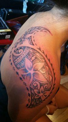 Freehand polynesian shoulder.