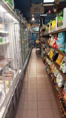 One of two aisles in the deli