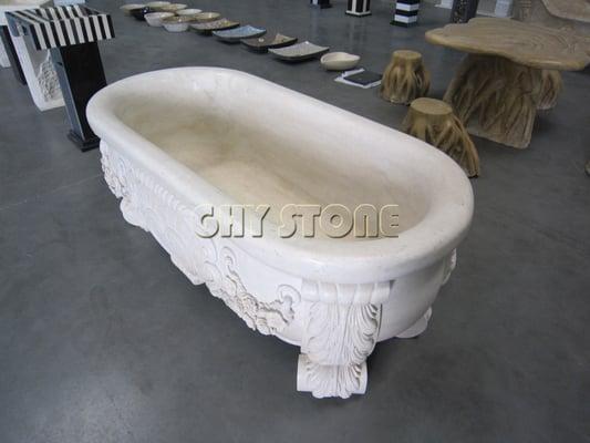 bathtub 70"L.x30"w.x25"H. 1200 lbs Gulao Limestone