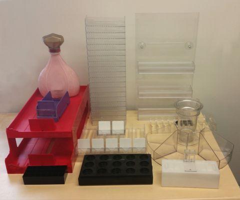 Some plastic displays made at Primoplast