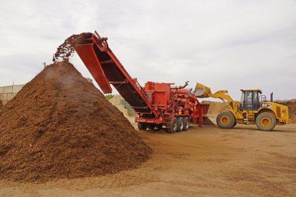 We make our own mulch at our yard in Wye Mills