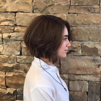 Cute, fun bob done by stylist Liz.