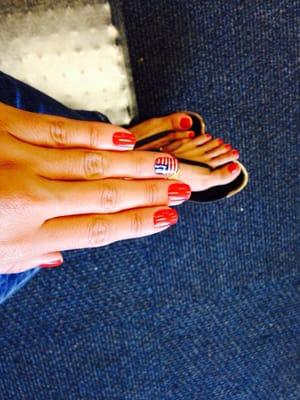 Cutes USA nail art! Go USA!