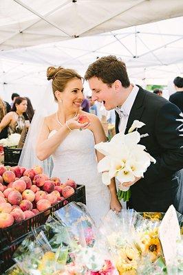 Pre-wedding photos at Union Square Market