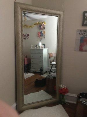 This mirror was $18 and I refinished it with spray paint!