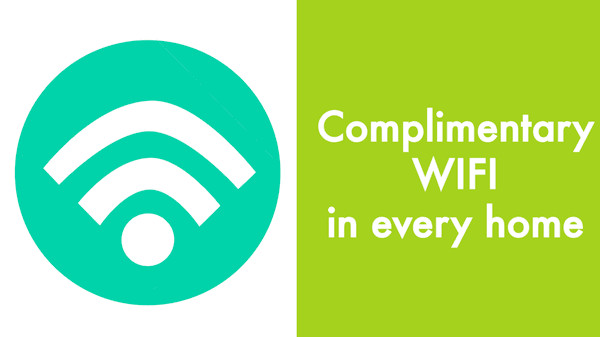 Wifi is complimentary at each house.