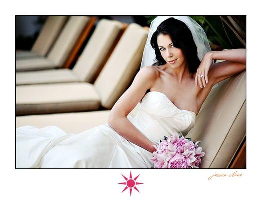 Fun shot of Bride at The Bel Air Hotel