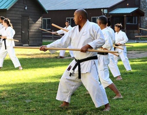 Weapons training at the Annual ISKA Sierra Camp, held every August.