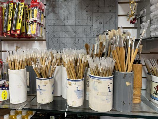 Chinese calligraphy brushes