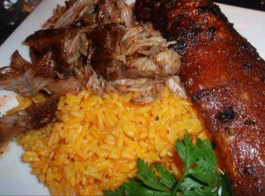 Pernil y Arroz Amarillo (Roast Pork & Yellow Rice)