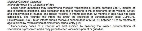 Portion of the MMR vaccine insert.