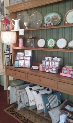 Dolly Mama items for the humorous gift!  Pillows, vintage glassware, lamps and a full range of home decor items!