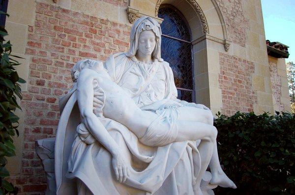 Statue of the Madonna with Christ in our courtyard.