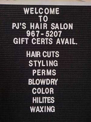 PJ'S Salon offers great services!