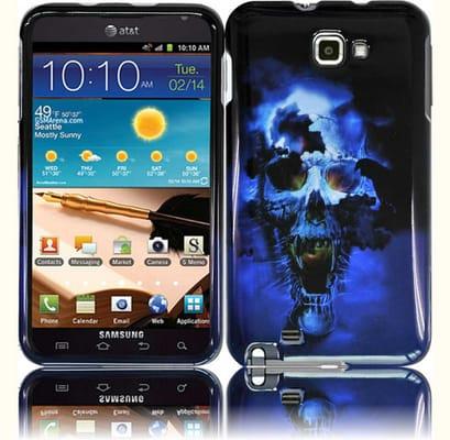 Blue Skull Hard Cover Case For Samsung Galaxy Note i717