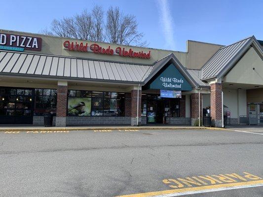 Store front as viewed from the parking lot.