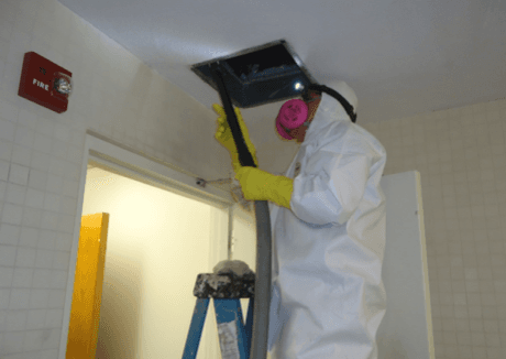 Cleaning interior of duct