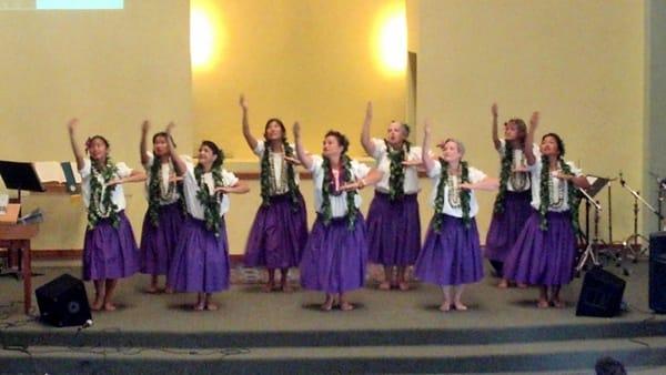 Watching my sisters Halau from Saddleback Church minister to my family's church