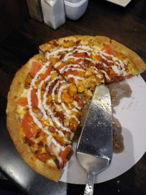 Part of their Chicken Ranch pizza