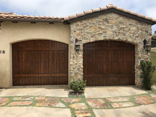 Stripped and Refinished garage doors in Corona Del Mar