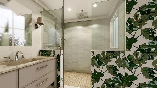 Our team brought high-end design and a generous use of space to this bathroom remodel.