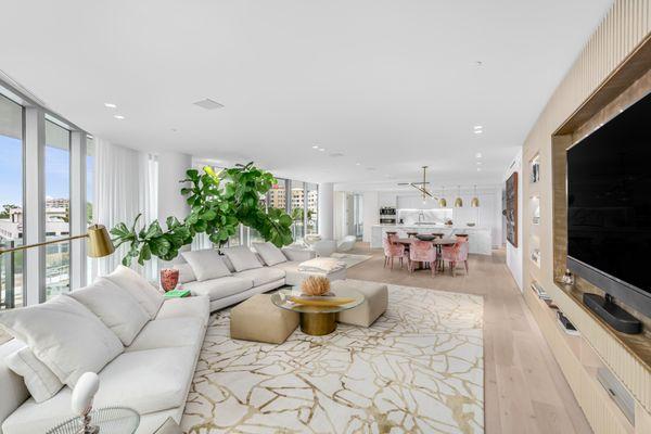 Living room and Dining room