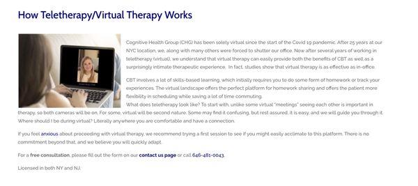 How Teletherapy/Virtual Therapy Works