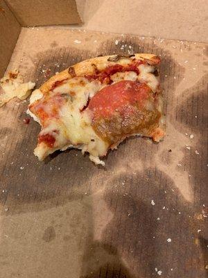 Rotten pepperoni from Hungry Howie's.