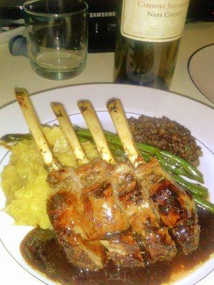 Lamb Chops with Spaghetti Squash and Lentils