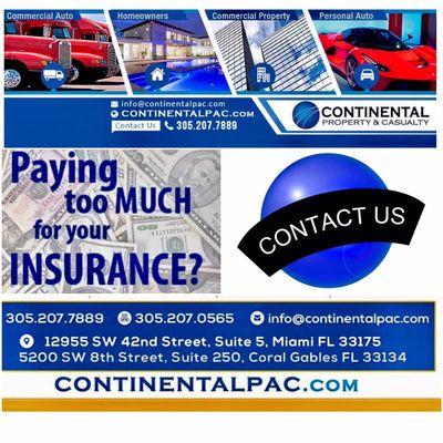 Paying too much for insurance? Contact us Today (305) 207-7789 for a free quote