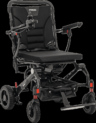 Jazzy Carbon Folding Power Wheelchair, weighing only 43.6 lbs. 300 lbs. wt. capacity.