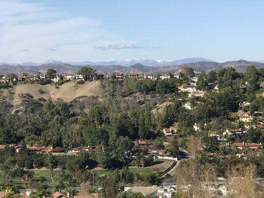 Calabasas village high above the valley floor