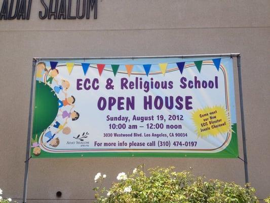 Join us for our ECC & Religious School Open House at Adat Shalom Synagogue