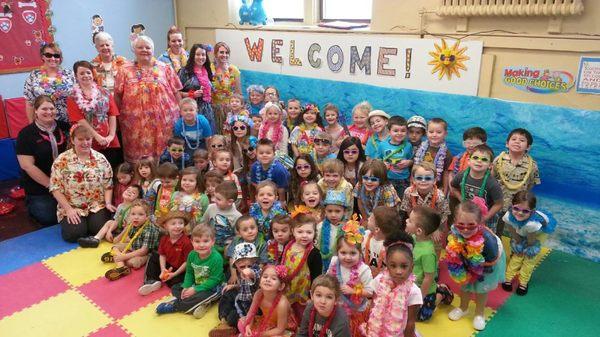 Special theme days like "Luau Day" are so much fun!