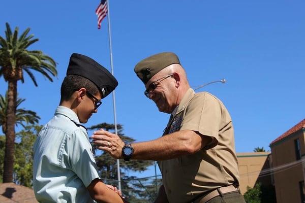 My son receiving an award from Colonel.