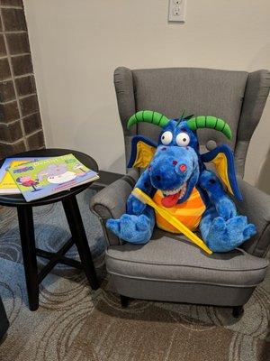 Our Dental Dragon hanging in the waiting room