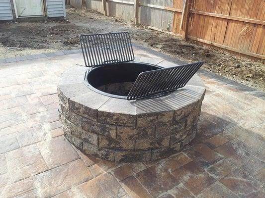 Nicolock  fire pit on paver patio