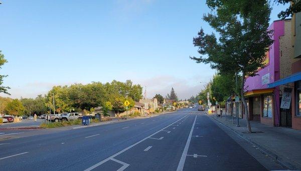 Main Street, near sunset